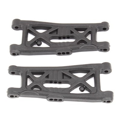 Team Associated RC10B6.3 FT Front Suspension Arms, gull wing, carbon fiber / AE9