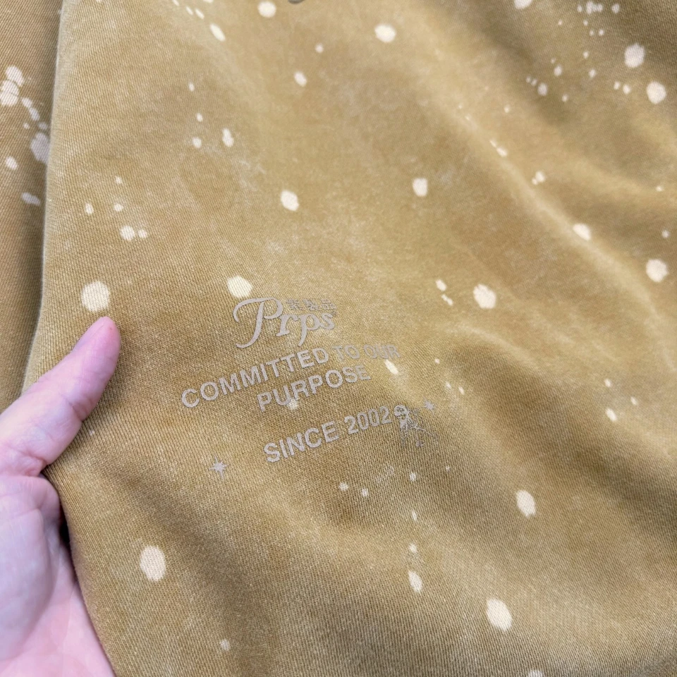 Sudadera PRPS Para Hombre Talla L Bourn Cargo Estilo Envejecido Marrón Blanqueador Lavado Foto 2 de 4