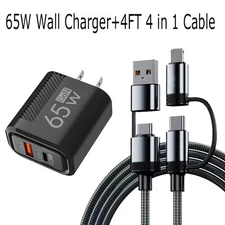 65W Super Fast Charging USB Type C Wall Charger For Samsung iPhone Android Phone