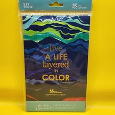 Erin Condren Designer Sticker Book 529 Life Layered Color Metallic Quotes 