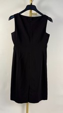 Ann Taylor Black Sleeveless Sheath Dress Size 0 Knee Length LBD READ FLAWS