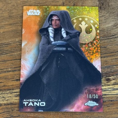 Ahsoka Tano 2025 Topps Chrome Star Wars GOLD MINI DIAMOND 18/50 Refractor #2