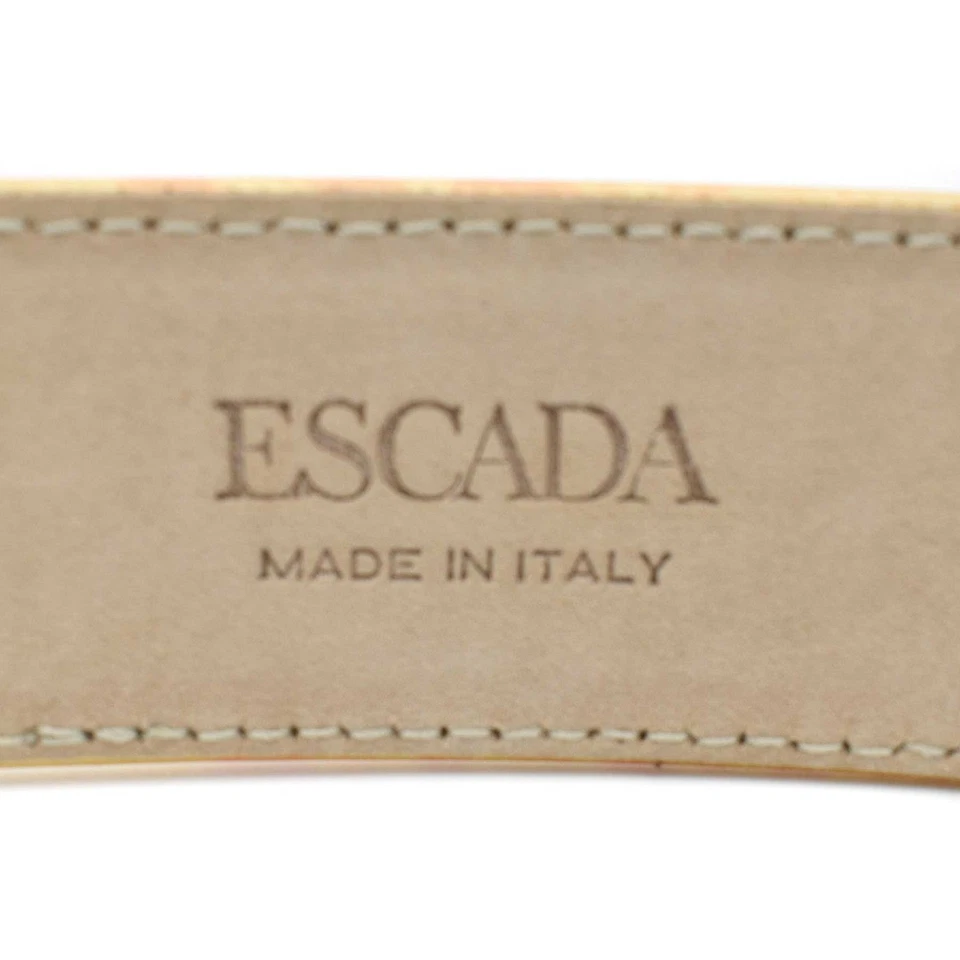 Nuevo Cinturón Escada Melón Naranja/Coral Estampado Serpiente Charol $210 Talla 40/10 EE. UU. Foto 4 de 4