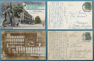 Zabrze MIKULTSCHÜTZ / Mikulczyce 1914 : Gasthaus Oschinsky & Drogerie R !