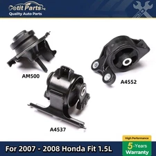 Engine Motor & Trans Mount 3PCS For 2007 - 2008 Honda Fit 1.5L AM500 A4552 A4537