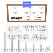 35Pcs Knurled Thumb Screw Kit, M3 M4 M5 M6 Nickel Plated Knurled Thumbscrew Flat