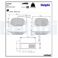 Bremsbelagsatz Scheibenbremse Delphi LP2300 FüR Fiat Mito Alfa Linea Multijet