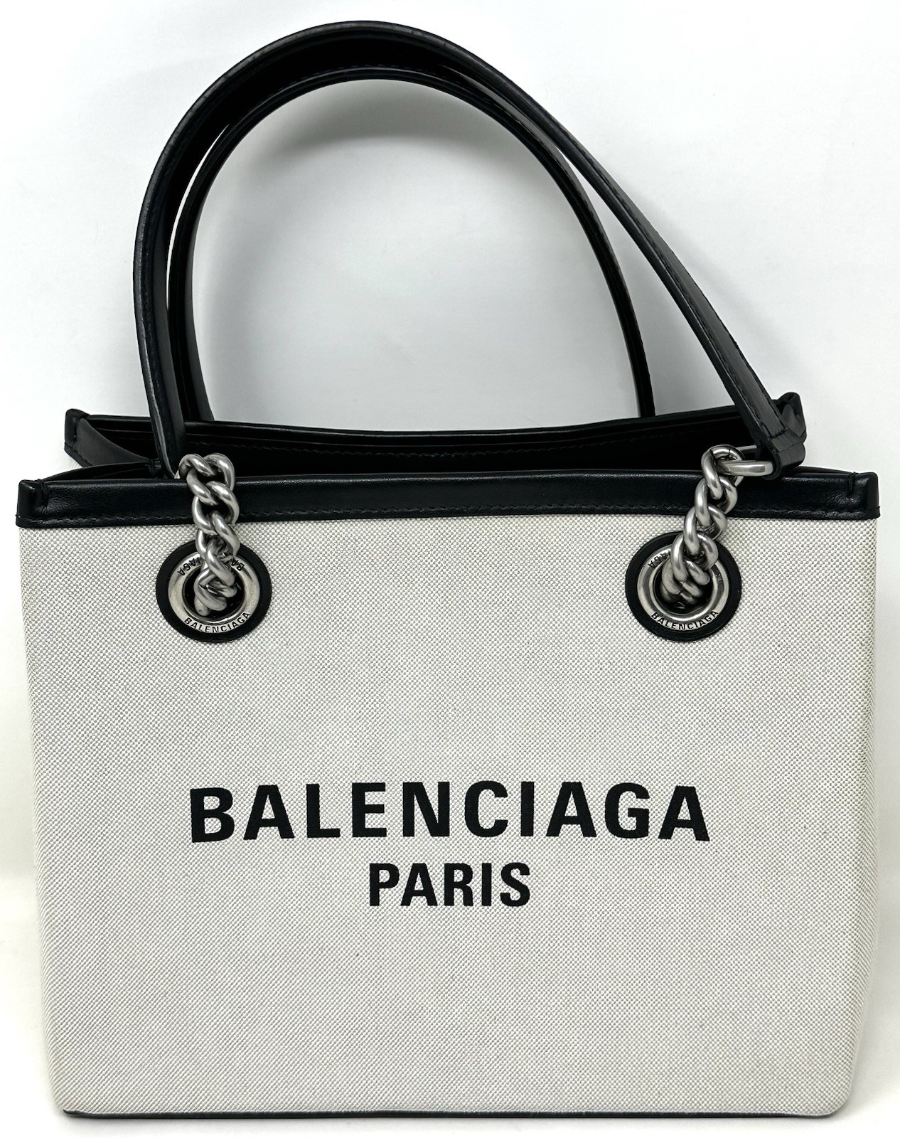 Balenciaga 759941 Naturel Duty Free Small Logo Tote Bag Purse Entrupy Certified thumbnail 4