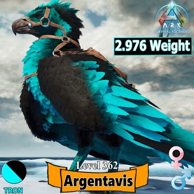 ARK Survival Ascended PC/PS5/XBOX PVE TRON ARGENTAVIS 2976 Weight TOP STATS