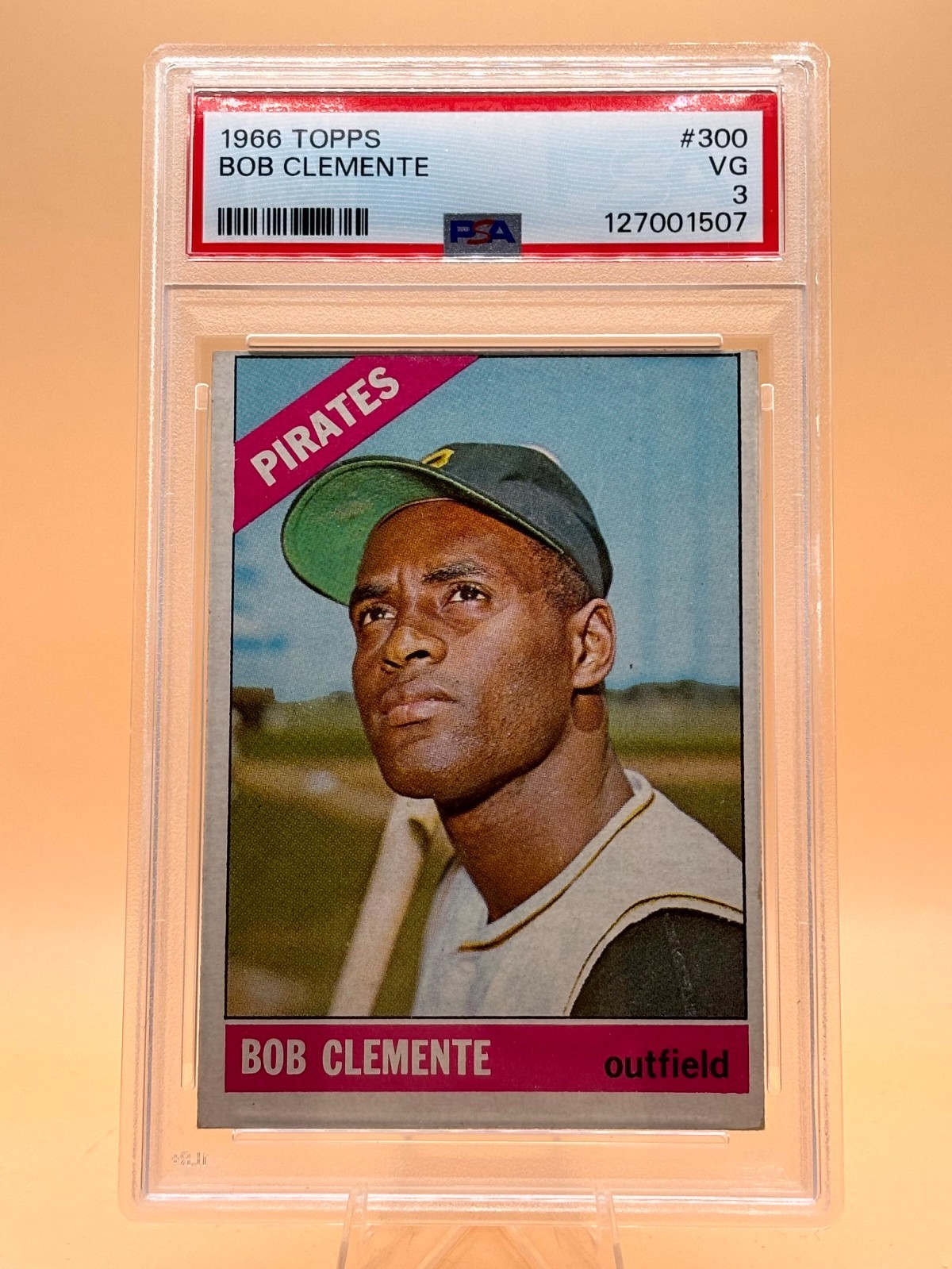 1966 Topps - Roberto Clemente #300 PSA 3 Bob on Card