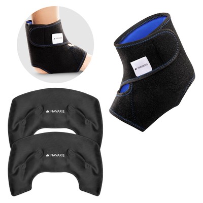 Knöchel Gelkompresse kalt warm 2x Kühlpads Fuß rechts links Thermopad