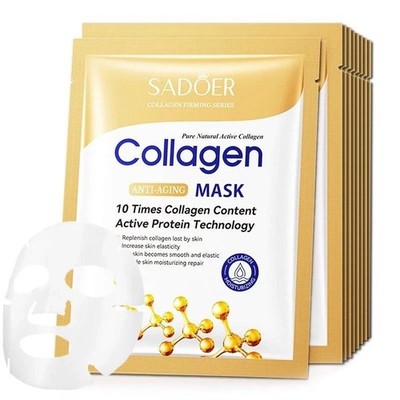 10pcs Anti-Wrinkle Collagen Face Mask Moisturizing Anti-Aging Repair Brightening