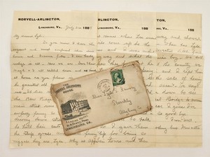 1888 antique NORVELL-ARLINGTON HOUSE lynchburg va LETTERHEAD RAMSEY racial