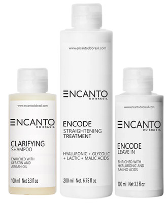 Encanto Encode 2x100 ml + 200 ml Keratin Haarglättung Set Formaldehyd frei