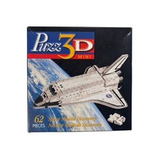 Vintage 1999 Wrebbit Puzz3D NASA Space Shuttle Discovery Mini 3D Puzzle Box