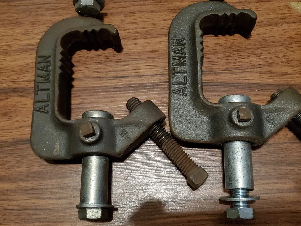 Lot of 8 Altman Stage Heavy Duty Pipe C Clamp Cast Iron - Image 2 of 3