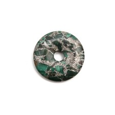 Pyrite Mlachite Donut Circle Pendant Size 40m...