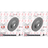 2X Zimmermann Sport Bremsscheiben 314Mm Gelocht Vorne Passend FüR Audi A6