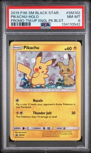 2019 POKEMON SM BLACK STAR PROMO TEAM UP SINGLE PACK BLISTERS PIKACHU-HOLO PSA 8