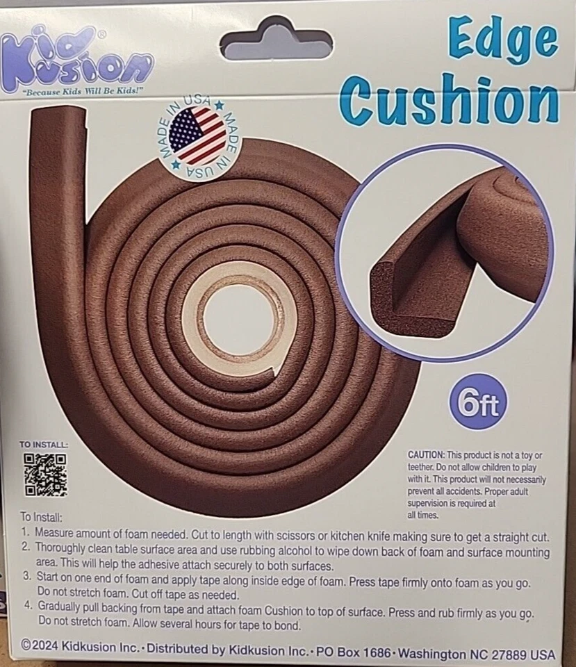 KidKusion 6 ft brown Jumbo Edge Cushion, Brown (5041) lot of 2 packs — 第 3/3 张图片