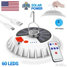 Solar Hanging Light Camping Outdoor Light Lamp Lantern Rechargeable With Remote