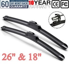 26" & 18" Windshield Wiper Blades Bracketless OEM Quality ALL SEASON PREMIUM US