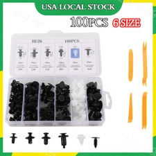 Push Clips and Fastener Kit For Car Body Panel Bumper Trim Liner Fender 100PCS