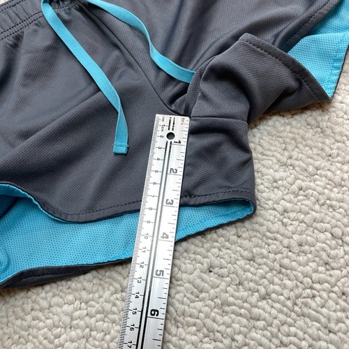 Old Navy Active Shorts Girls Medium Gray Blue Reversible Sport Athletic Stretch - Picture 4 of 9