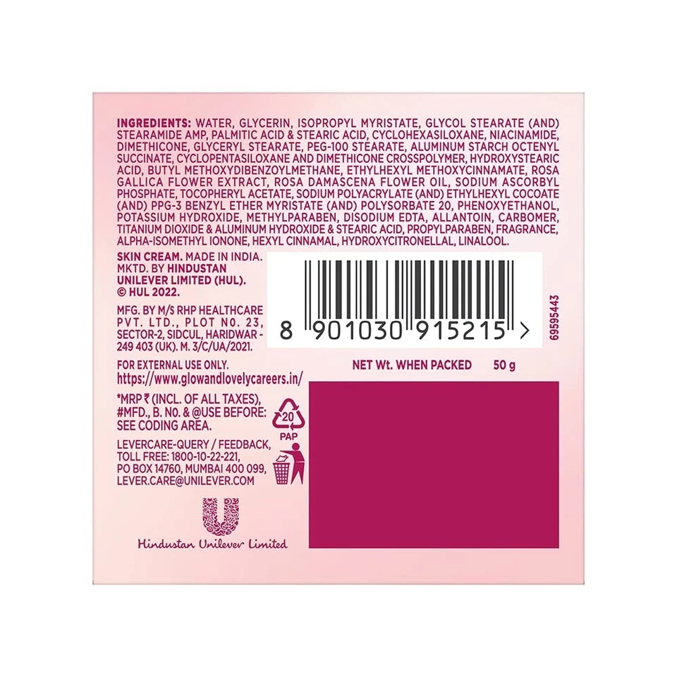 Glow & Lovely HydraGlow Rose Enrich Serum Cream 50g Buy 2 Get 1 Free - Image 2 of 4