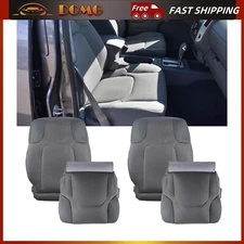 Driver &Passenger Bottom-Top Cloth Seat Cover Gray For 2005-2019 Nissan Frontier