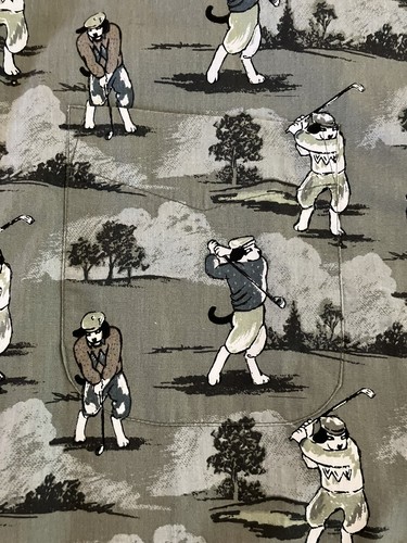Vtg Big Dogs Golf Hawaiian Shirt Mens Size L Button Up Short Sleeve Runs XL Rare - Picture 9 of 12