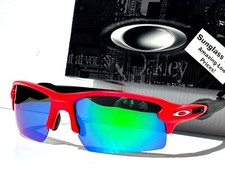 NEW Oakley FLAK 2.0 Matte Redline POLARIZED Galaxy Jade Mirror Sunglass 9188