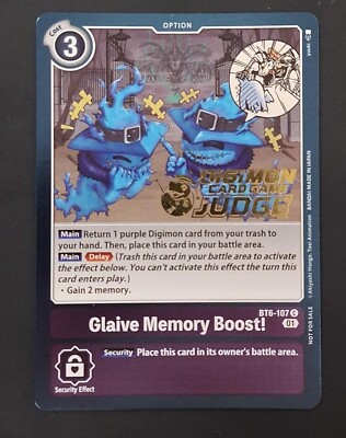 Digimon TCG - Judge Promos - Glaive Memory Boost! (BT6-107) - ENG NM