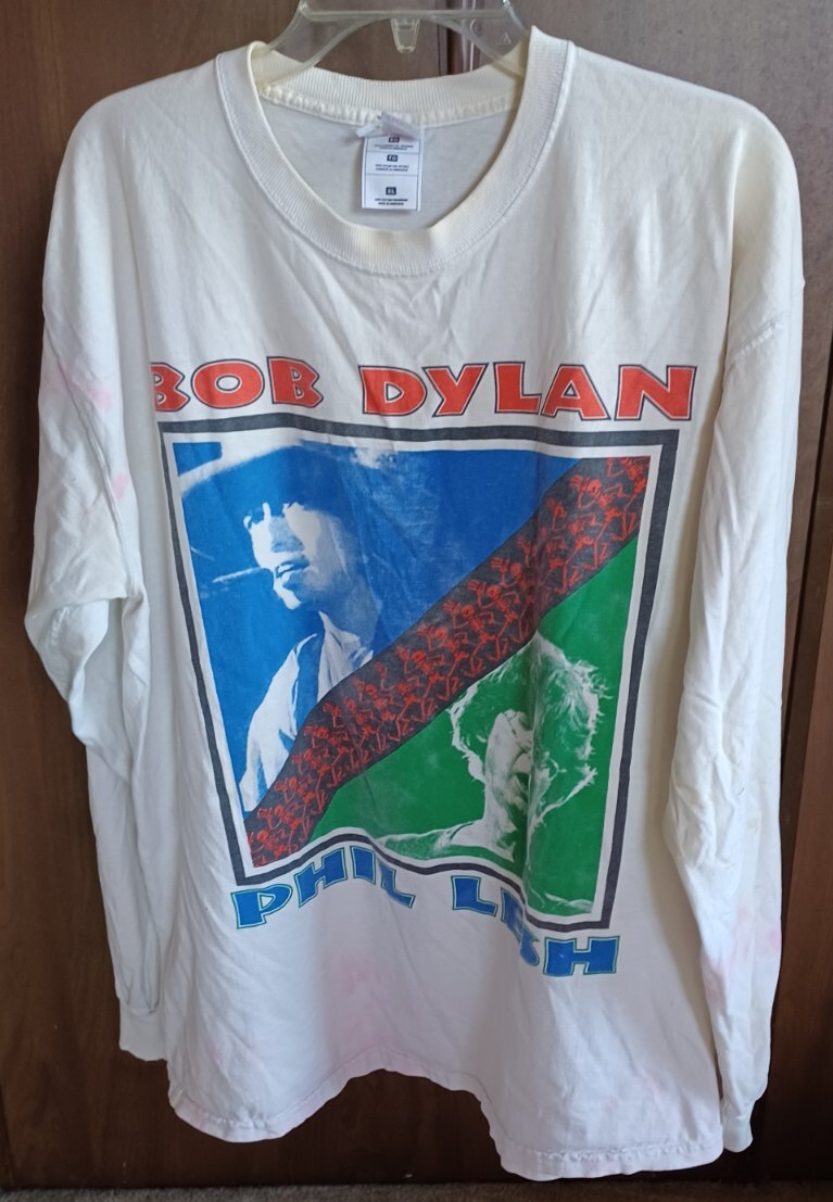Bob Dylan 1999 Never Ending Tour Tシャツ Vintage 1999 Phil Lesh Bob Dylan Concert Tour long-sleeve Shirt XL