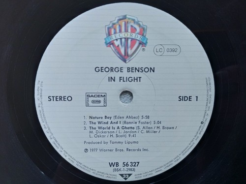 LP 33T GEORGE BENSON "In Flight" WARNER BROS RECORDS WB 56 327 FRANCE - - Imagen 3 de 4