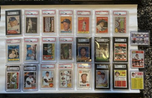 Mickey Mantle 24 Card Vintage Topps Lot Graded. 1953, 1957, 58,59,60, up to 69!