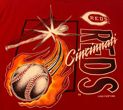 Vtg 1994 Cincinnati Reds Logo 7 T Shirt Single Stitch Made In USA Vtg 1994 Cincinnati Reds Logo 7 T Shirt Single Stitch Made In USA