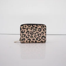 Kate Spade Darcy Small Zip Around Wallet PVC WLR00599 Leopard Black Brown $139