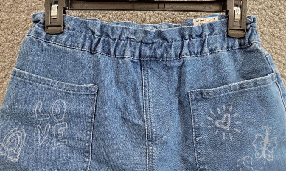 Epic Threads Scribble Paperbag Shorts Girls XL Sketch Wash Patch Pocket Pull On - Image 3 of 4