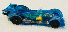 Hot Wheels Hi-Tech Missile Clear Translucent Blue Car 2013 Loose Malaysia 