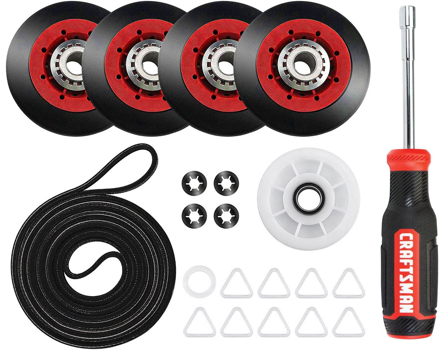 Maytag MDE22PRBYW0 Dryer Roller Pulley Belt Replacement Kit