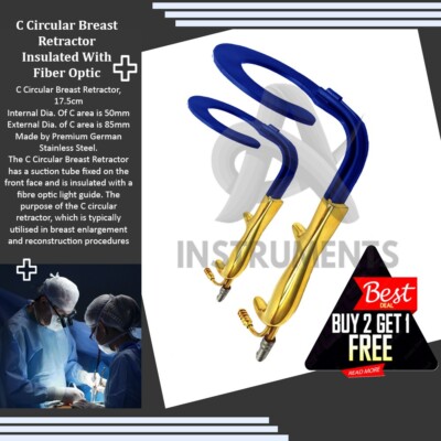 C Circular Breast Retractor Insulated With Fiber Optic Excellent Quality Steel