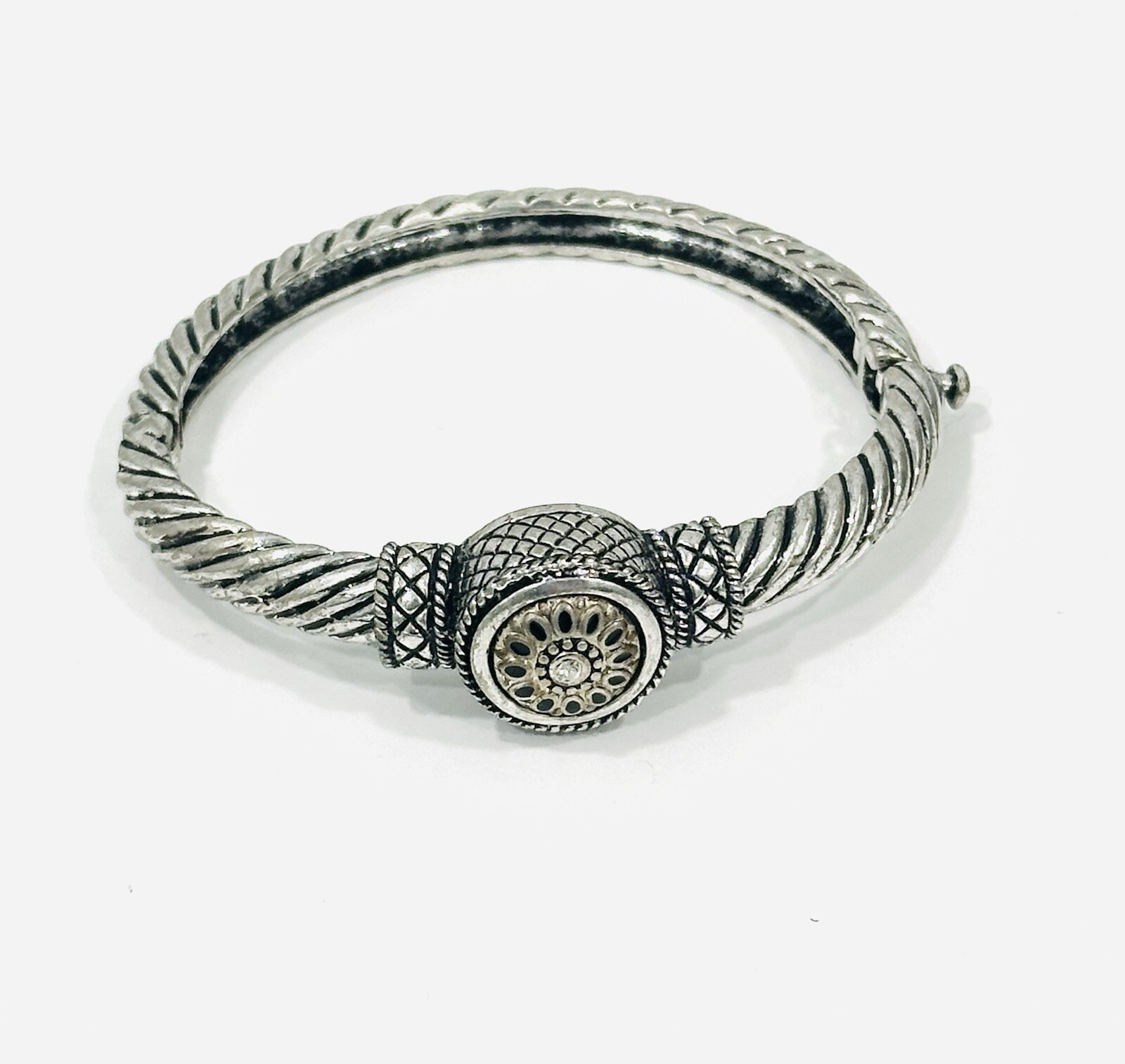 Bracelet Cuff Bangle Silver Tone - image 4