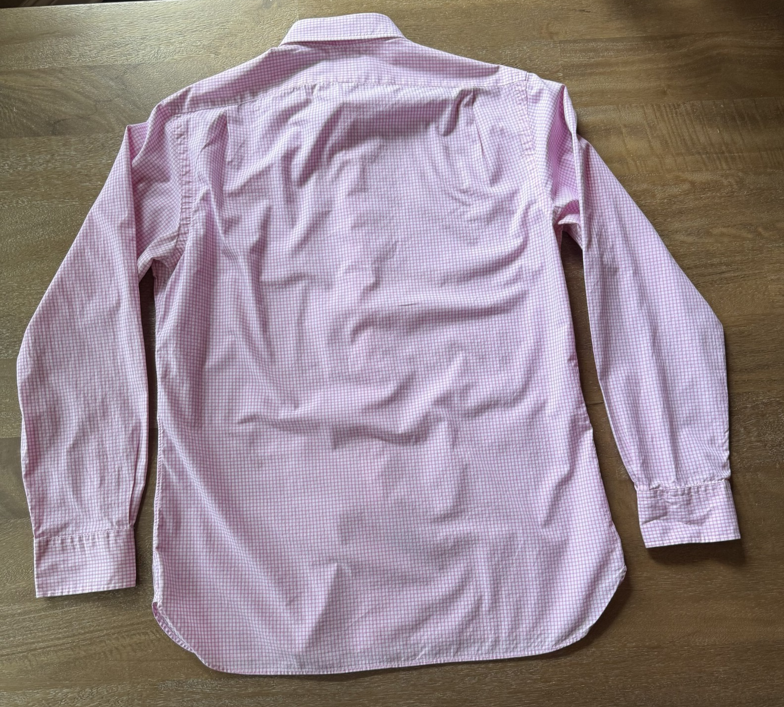 PONY Polo Ralph Lauren rosa gingham camicia manica lunga con bottoni 16 41 verde orlo a cavallo