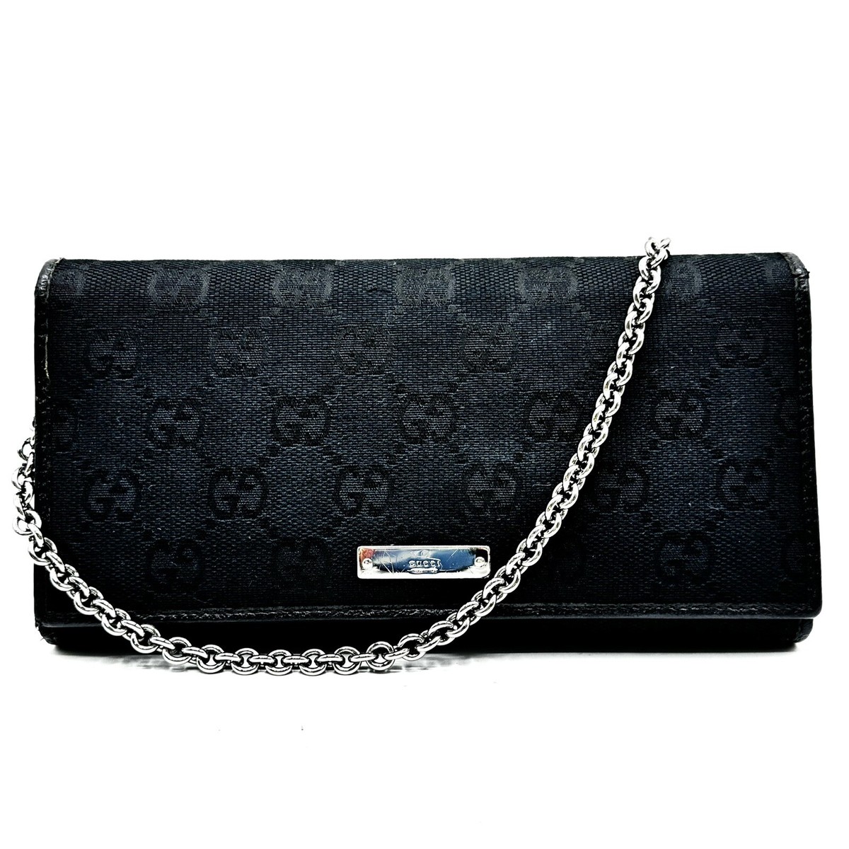長財布 Gucci Chain Wallet GG Matelassé wallet on chain in black leather | GUCCI® US