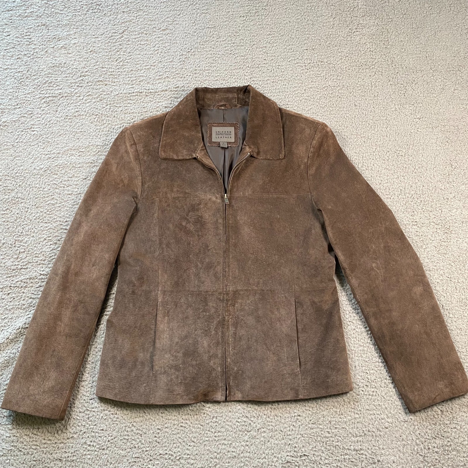 Uniform John Paul Richard Leather Jacket 8 Brown Sued… Gem