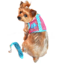 Cool Mesh Dog Harness - Pink & Blue Flip Flop    XS-L  Under the Sea Collection