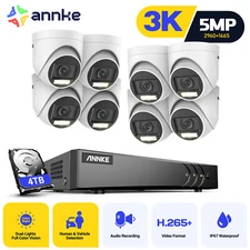 ANNKE 8CH DVR 5MP Audio Security Camera System Outdoor Color Night Vision H.265+