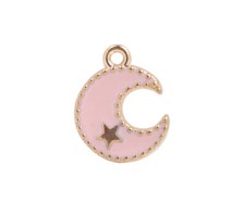 20PCS Mixed Colors Enamel Moon Star Charm Pendants