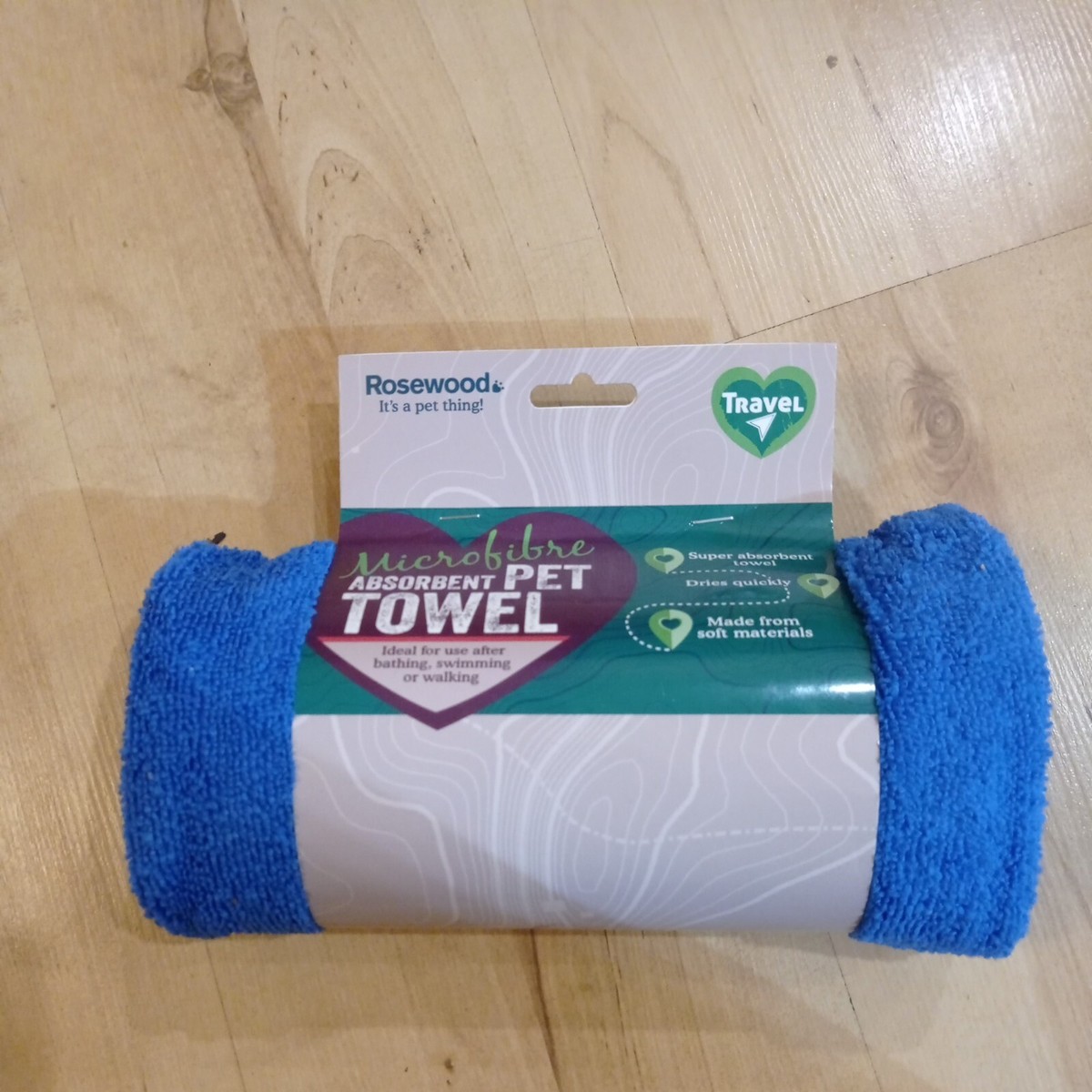 ROSEWOOD Blue Microfibre Absorbent Pet Towel UK